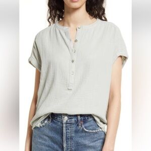 Faherty Dream Cotton Gauze Desmond Top - Women's Size Small